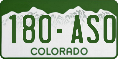 CO license plate 180ASO