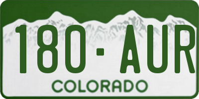 CO license plate 180AUR