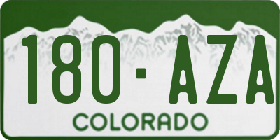 CO license plate 180AZA
