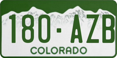 CO license plate 180AZB
