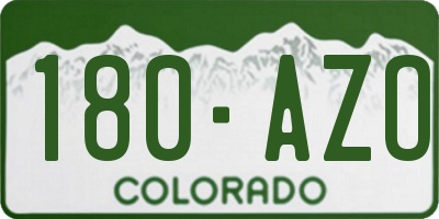 CO license plate 180AZO