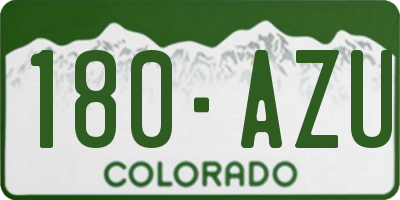 CO license plate 180AZU