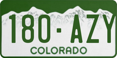 CO license plate 180AZY