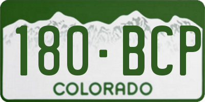 CO license plate 180BCP