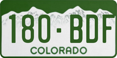 CO license plate 180BDF