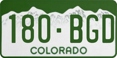 CO license plate 180BGD