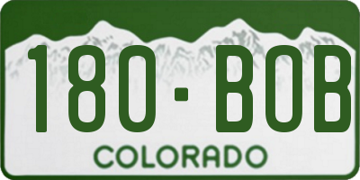 CO license plate 180BOB