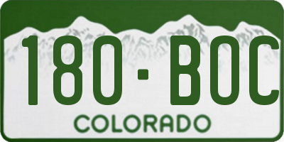 CO license plate 180BOC