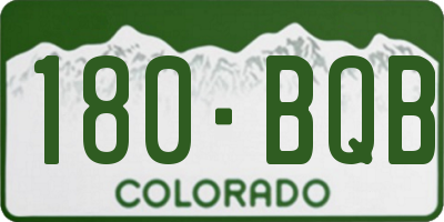 CO license plate 180BQB