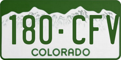 CO license plate 180CFV