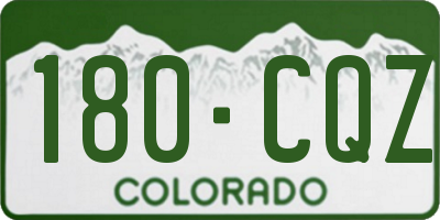CO license plate 180CQZ
