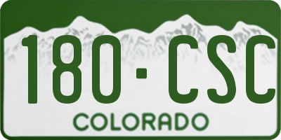 CO license plate 180CSC