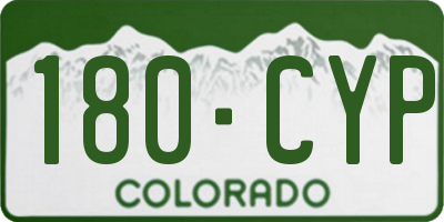 CO license plate 180CYP