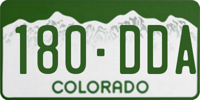 CO license plate 180DDA