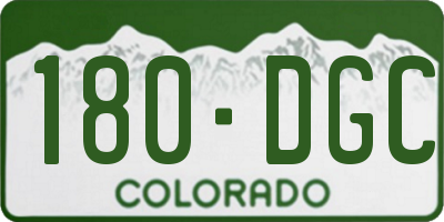 CO license plate 180DGC