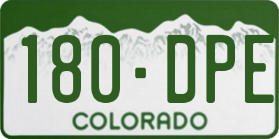 CO license plate 180DPE