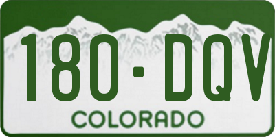 CO license plate 180DQV