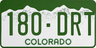 CO license plate 180DRT