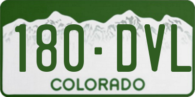 CO license plate 180DVL