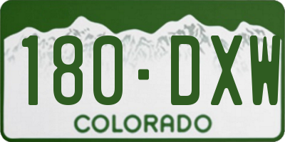 CO license plate 180DXW