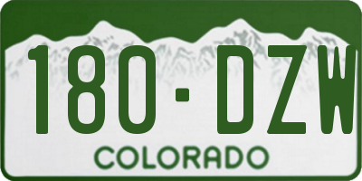 CO license plate 180DZW