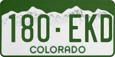 CO license plate 180EKD