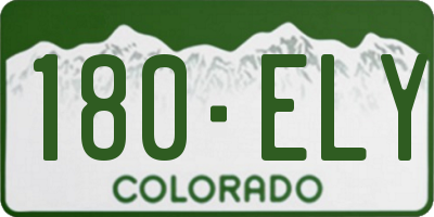 CO license plate 180ELY