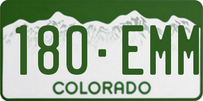 CO license plate 180EMM