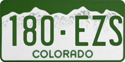CO license plate 180EZS