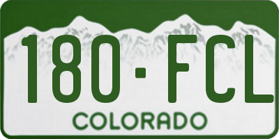 CO license plate 180FCL