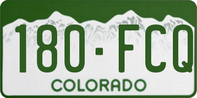 CO license plate 180FCQ