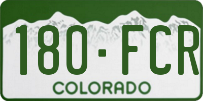 CO license plate 180FCR