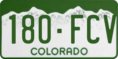 CO license plate 180FCV