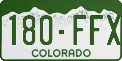 CO license plate 180FFX
