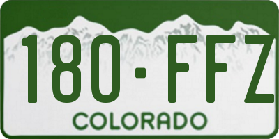 CO license plate 180FFZ