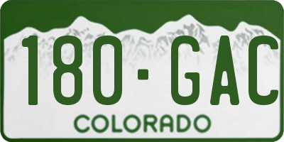 CO license plate 180GAC
