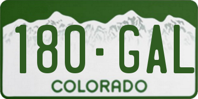 CO license plate 180GAL