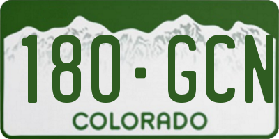 CO license plate 180GCN