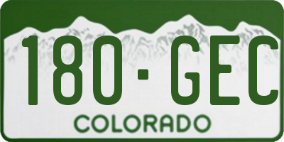 CO license plate 180GEC
