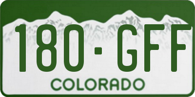 CO license plate 180GFF