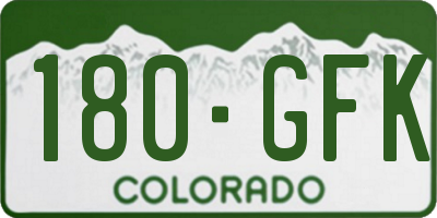 CO license plate 180GFK