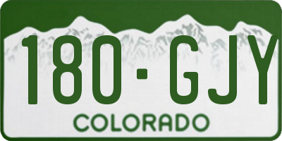 CO license plate 180GJY