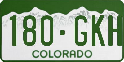 CO license plate 180GKH
