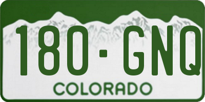 CO license plate 180GNQ