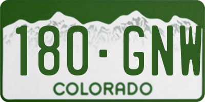 CO license plate 180GNW