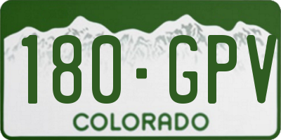 CO license plate 180GPV