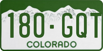 CO license plate 180GQT
