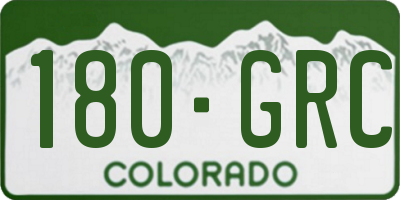 CO license plate 180GRC