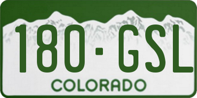 CO license plate 180GSL