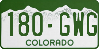 CO license plate 180GWG